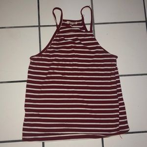 Striped soft red and white tank top